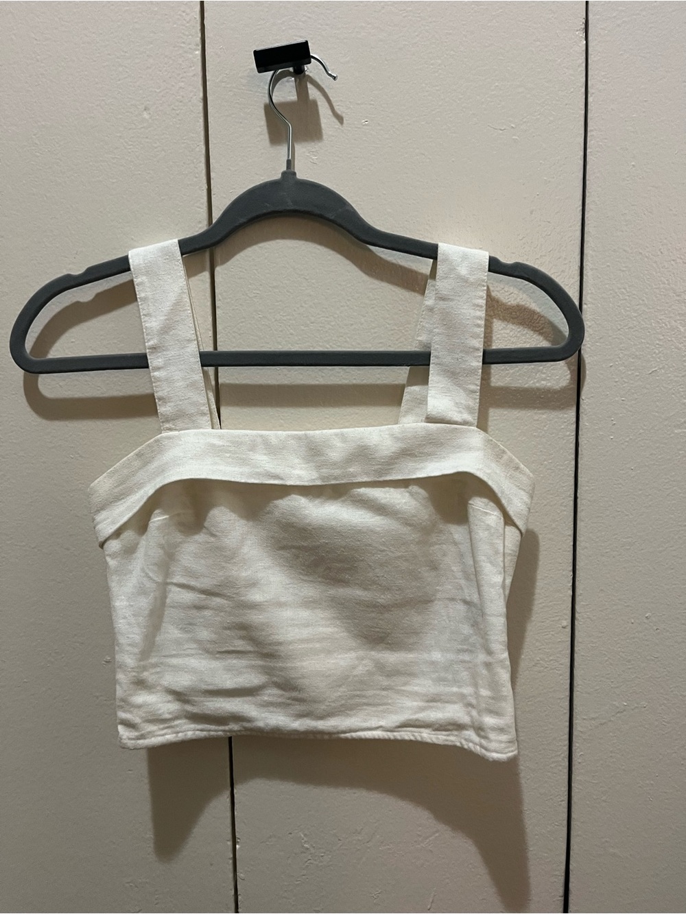 Abercrombie & Fitch Linen Square-Neck Crop Tank